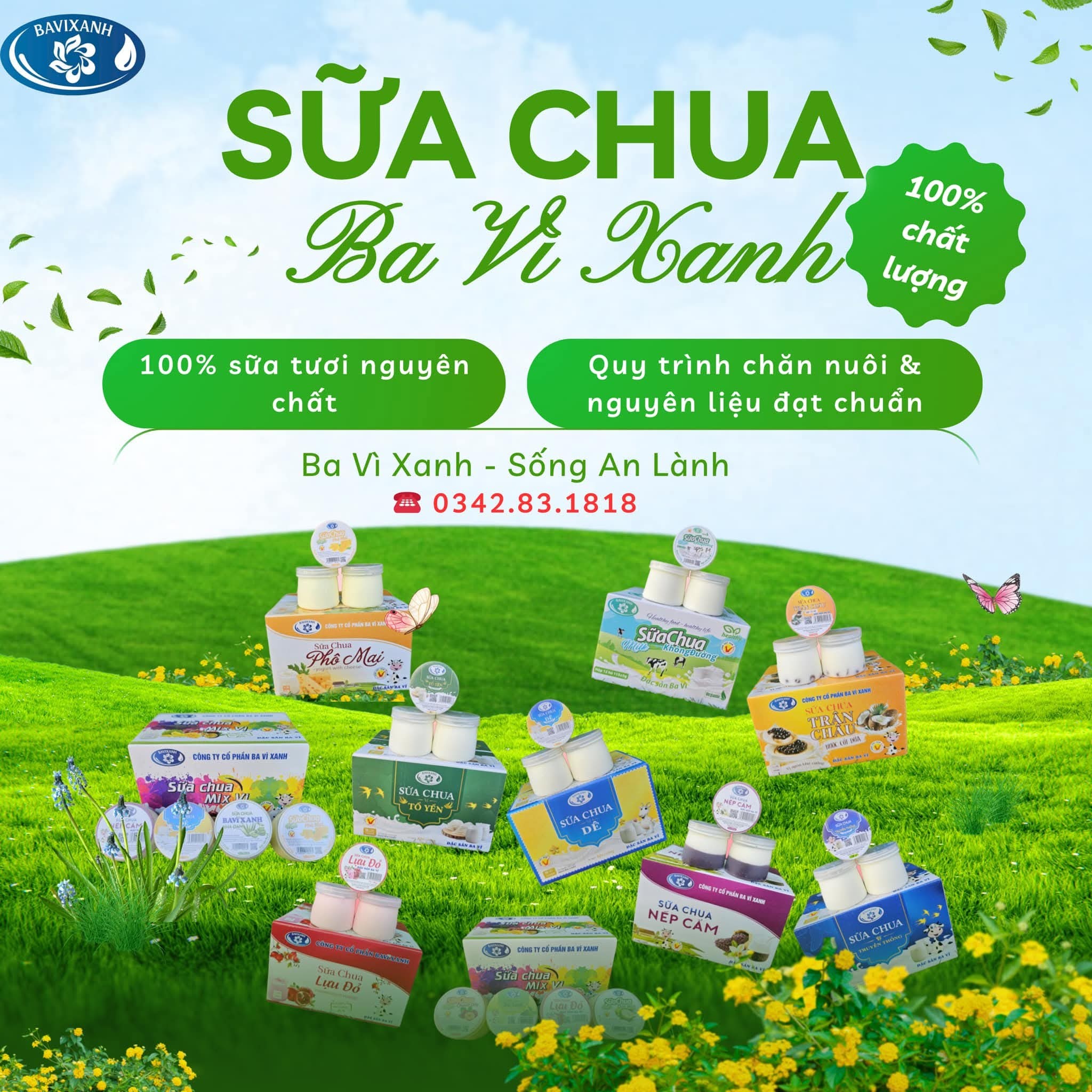 Sữa chua dừa non Ba vì xanh